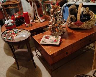 Christmas displayed on coffee tables and side table
