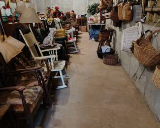 Chairs tables lamps etc