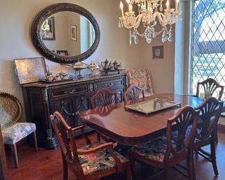 A.R.T. Buffet, Vintage dining table up to 102 inches, art, mirrors