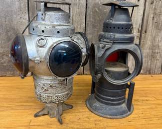 Pair of early Railroad Lamps ARMSPEAR
