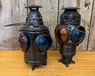 Pair of unusual Railroad Lamps