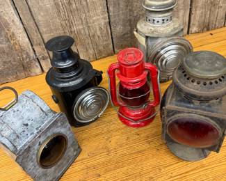 Several very unusual early 1900s Railroad Lamps and Lanterns