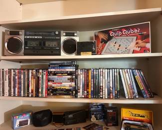 Cassette Deck Boombox, DVDs Vintage Cameras