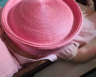 Vintage Pink Pillbox Hat