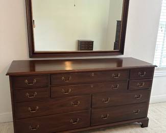 Harris Mahogany 8 drawer dresser with wall mirror 