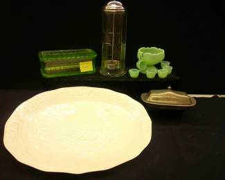 Uranium Glass Refrigerator Dish