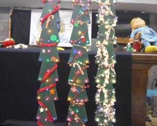 Wooden light up Christmas trees