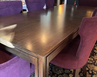 TABLE AND 10 CHAIRS BY CRATE AND BARREL