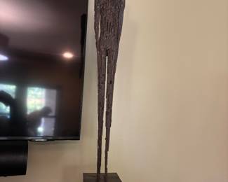 PAIR OF METAL STATUES