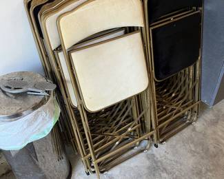FOLDING CHAIRS - 20 TOTAL, 4 TAN & REMAINDER ARE BLACK FABRIC