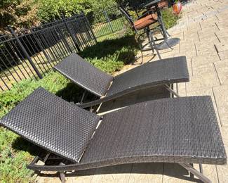 PAIR OF CHAISE LOUNGERS