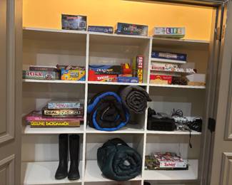 GAMES, BOOTS, SLEEPING BAGS