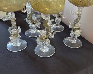 SET OF 5 MURANO CHAMPAGNES