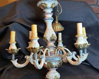 Lot 119: Vintage Baroque or Rococo Style Five-Light Ornate Chandelier
