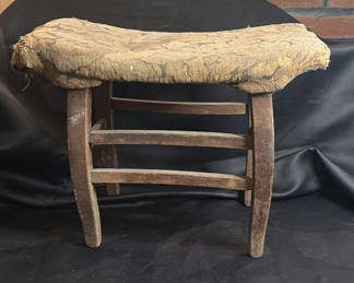 Lot 163: Antique Primitive Wooden Stool