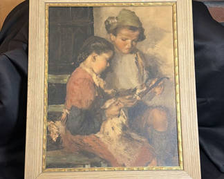 Lot 138: Framed Brother and Sister Reproduction Print