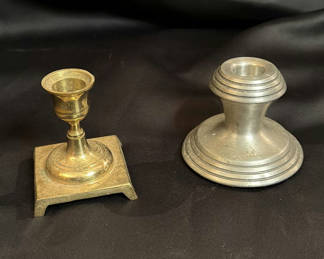 Lot 145: Vintage Metal Candlestick Holders Including Norway Pewter