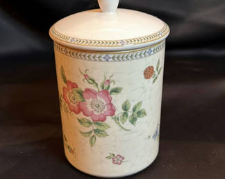 Lot 135: Wedgwood Fleur Fine China Lidded Canister