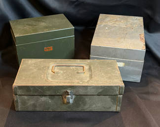 Lot 132: Three Vintage Metal Storage Boxes