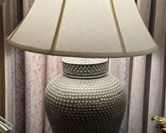Lot 137: Textured Table Lamp with Fabric Shade