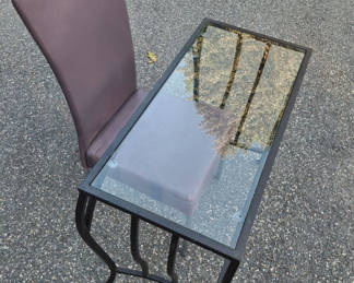 Lot 200: Glass Top Table and Chair