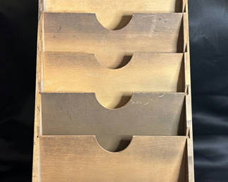Lot 159: Vintage Wooden Multi-Slot File Organizer