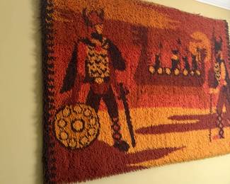 VTG 1970s Danish Viking figural rya rug by Ege Rya