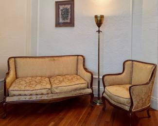 French Louis XV Armchair & Sofa