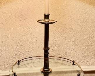 MCM Stiffel French Provincial Solid Brass Tripod Cabriolet Floor Lamp