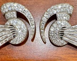 Art Deco Platinum & Diamond Earrings