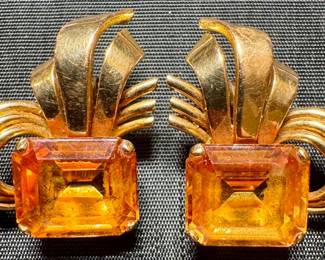 Gold Citrine Earrings