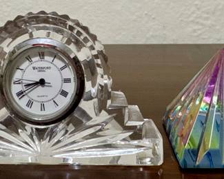 Waterford Desk Clock & Biogenesis Glass Pyramid