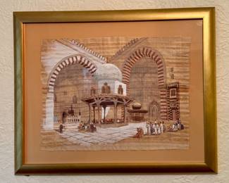 Mosque of Sultan Hassan Egyptian Papyrus Artwork