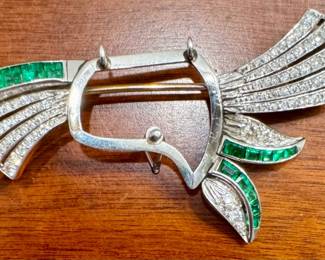 Platinum, Diamond & Emerald Pin