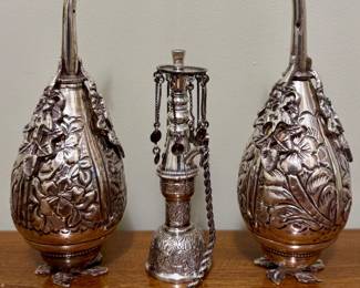 Egyptian Silver Rosewater Sprinklers & Hookah