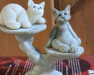 Stone Critters Cat Duo Figurine