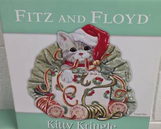 2005 Fitz and Floyd Kitty Kringle Canapé Plate
