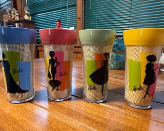 Vintage Barbie Trudeau Insulated Plastic Tumbler Set (4-Piece)