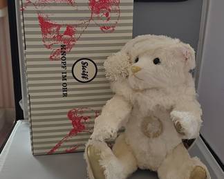 Steiff Teddies for Tomorrow White Christmas Teddy Bear EAN 007293