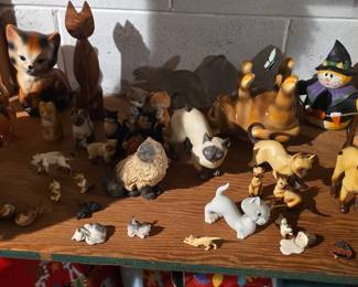 Large Collection of Vintage Cat Figurines