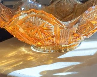 Imperial Glass Marigold Carnival Glass 'Star and File' Bowl