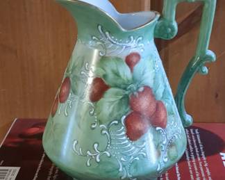 Royal Worcester Strawberry Pattern Porcelain Pitcher