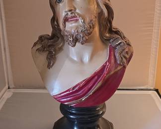 Vintage Chalkware Bust of Christ