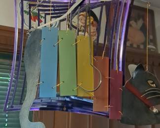 Gift Essentials Rainbow Kittie Metal and Glass Mobile