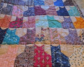 Cat Pattern Patchwork Quilt