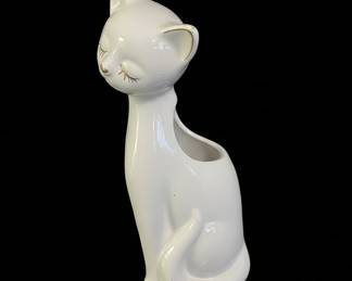 Mid-Century Modern Ceramic Cat Planter