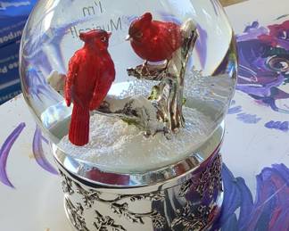 Things Remembered Cardinal Couple Musical Snow Globe