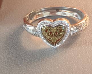 Gerochristo Mediterranean Heart Hinged Bangle