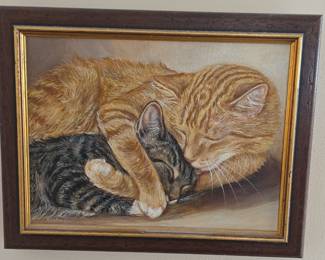 Original Oil Painting of Sleeping Cats