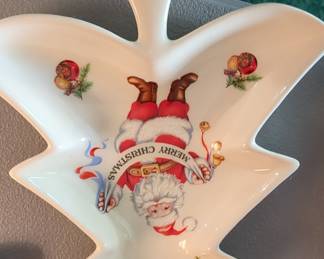 Vintage Christmas Tree Shaped Serving Dish